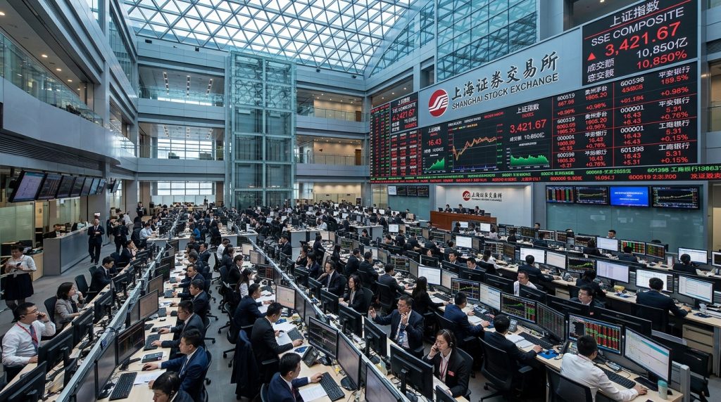 Salle de marché moderne en Chine