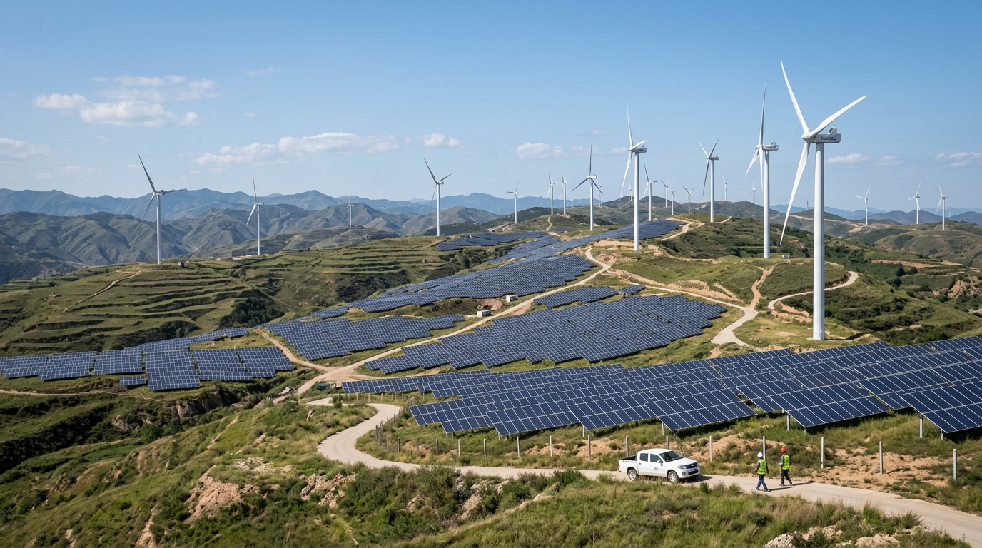 Parc éolien et solaire en Chine