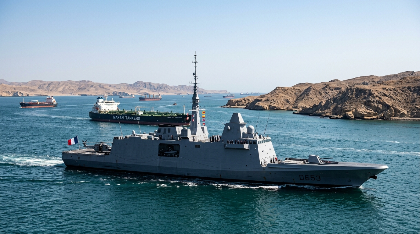 Patrouille navale près d'un corridor maritime