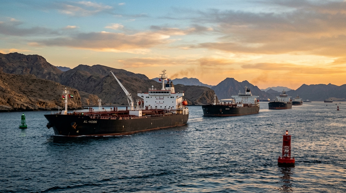 Pétroliers naviguant près d’un détroit stratégique, symbole de la sécurité énergétique mondiale