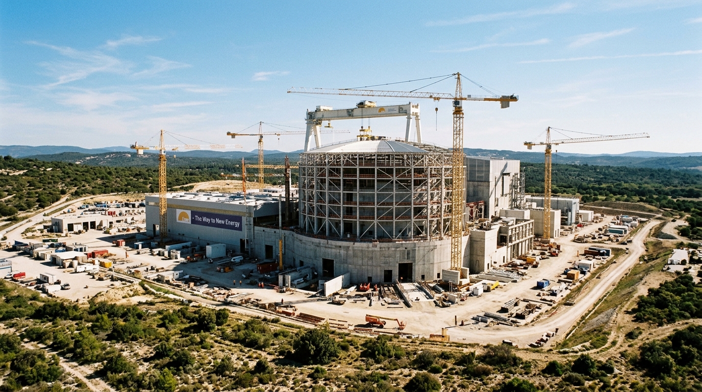 Chantier d'ITER à Cadarache vu du ciel