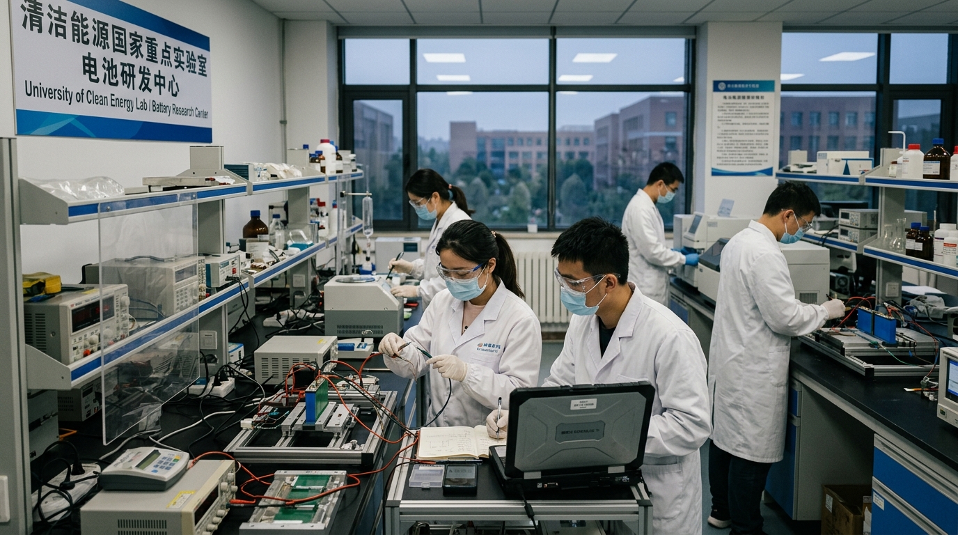 Chercheurs en laboratoire d'énergie propre à l'université