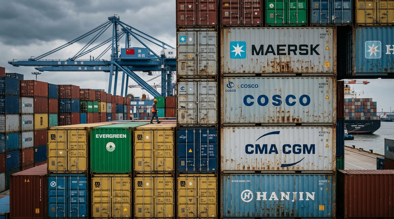 Conteneurs au port symbolisant la chaine d'approvisionnement