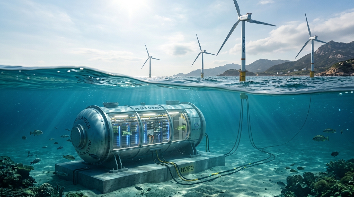 Data center sous-marin alimenté par l'éolien