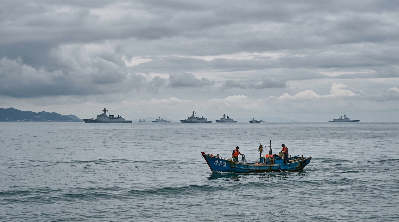 Détroit de Taïwan avec présence navale