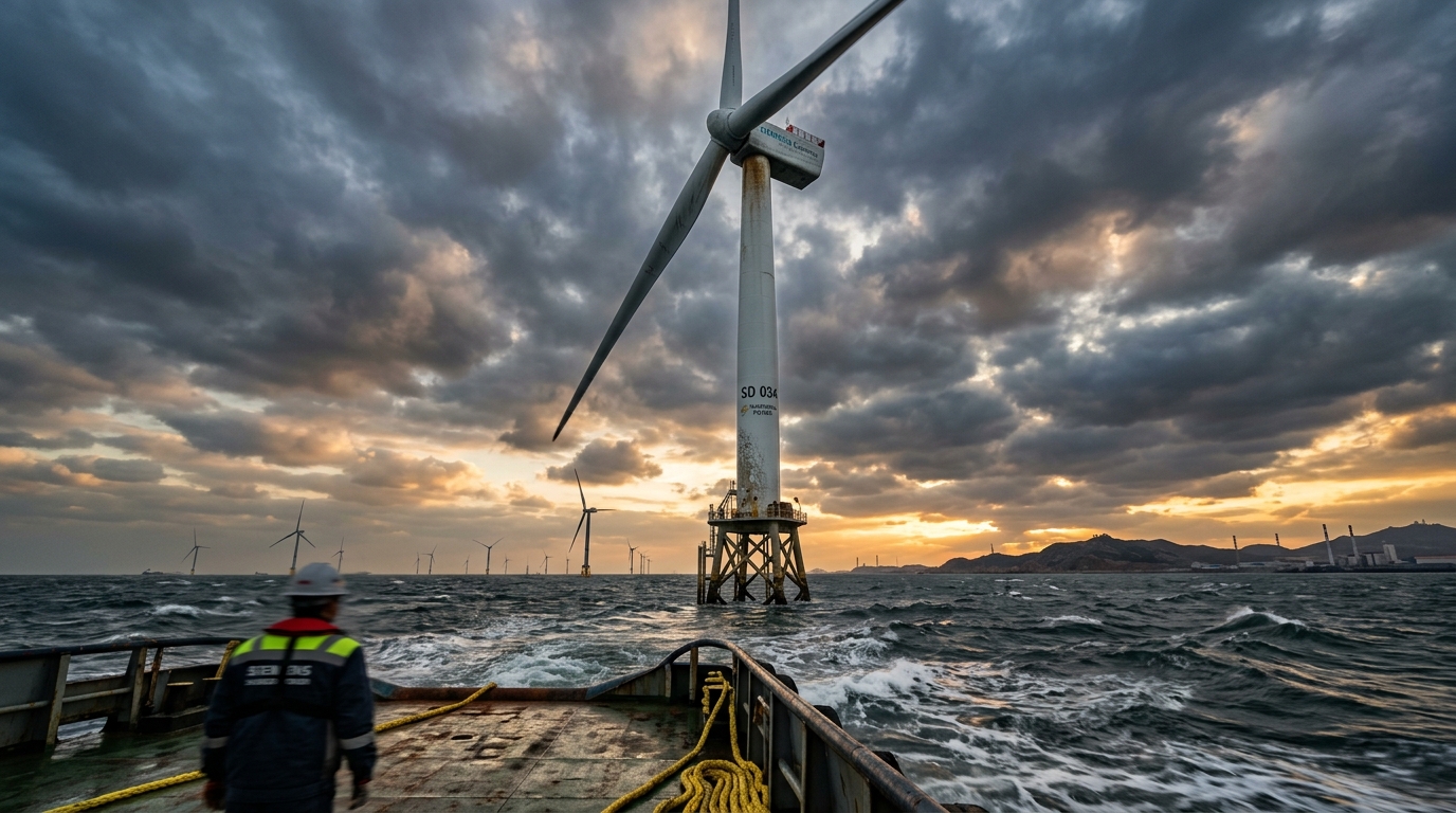 Éolienne offshore géante au large du Shandong