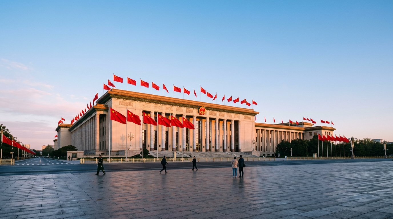 Grande salle du peuple à Pékin avant un sommet