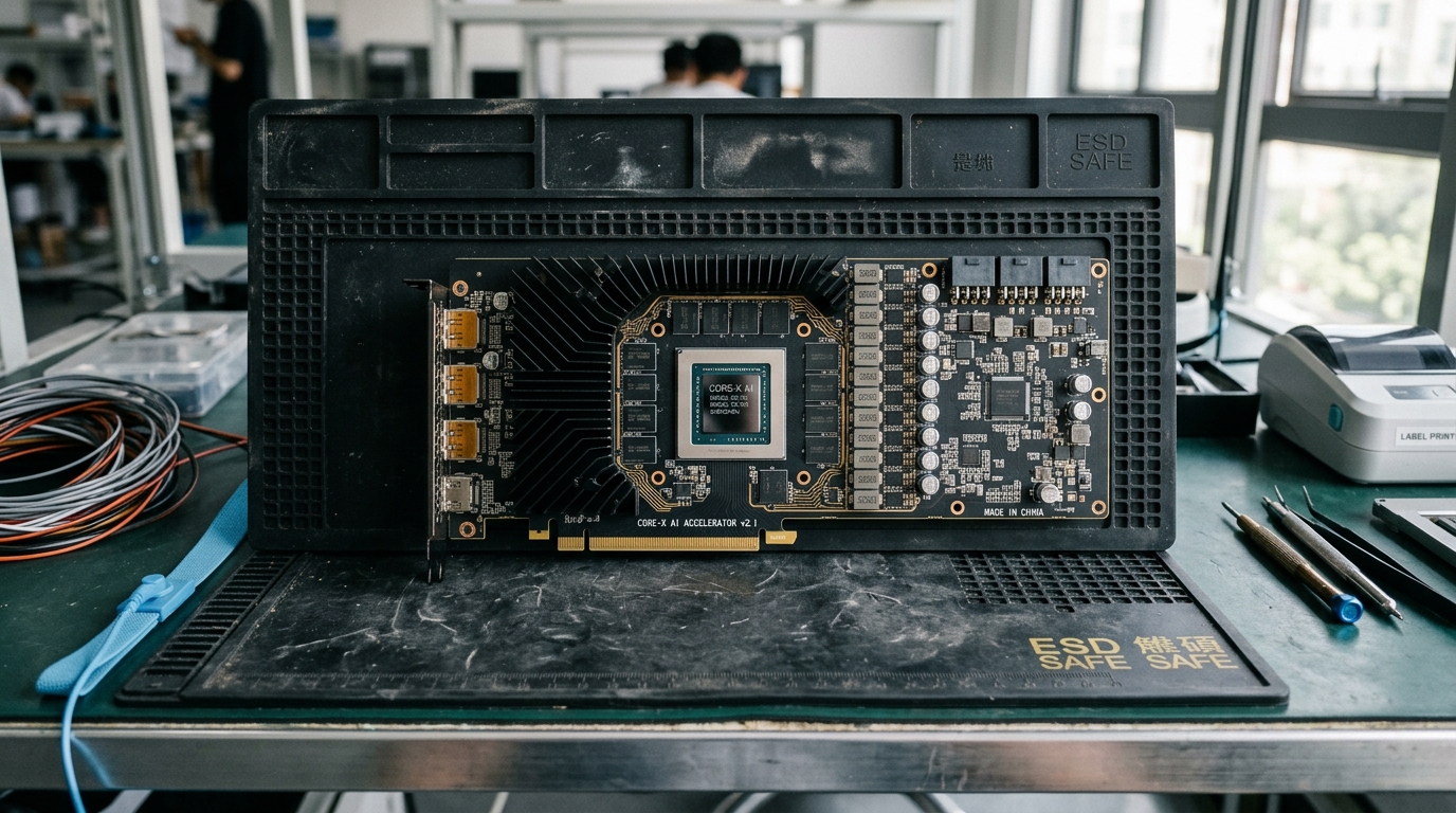 Gros plan d'une carte accélératrice IA