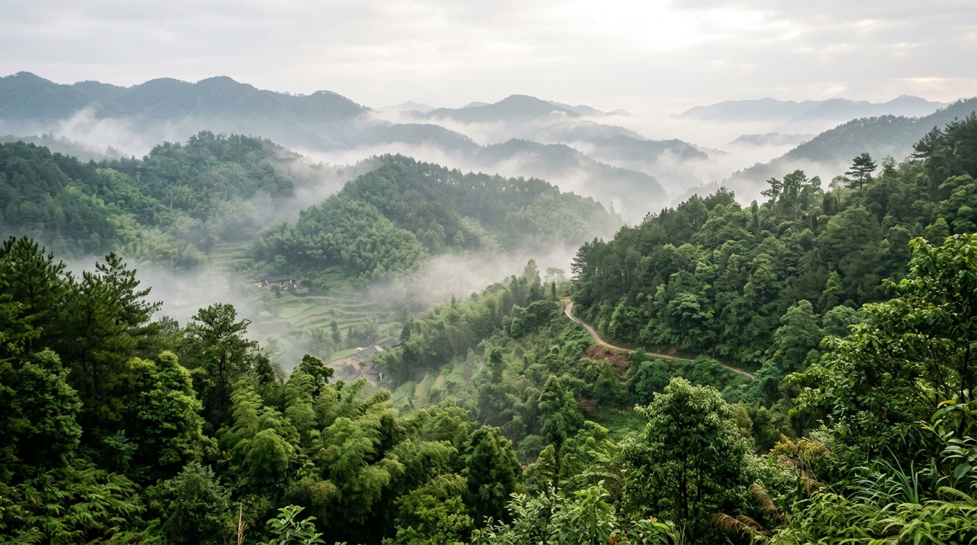 Paysage forestier près de Meizhou