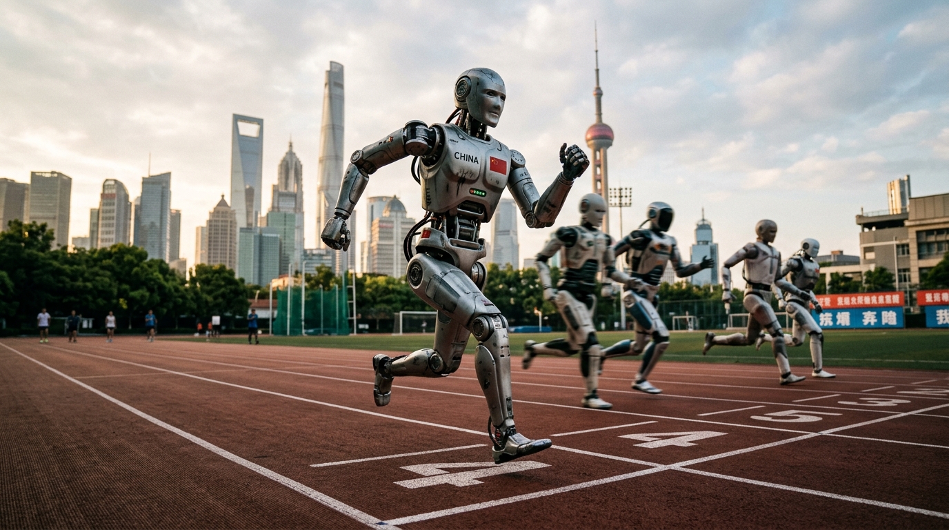 Plus de 70 équipes au départ du 2e semi-marathon humanoïde chinois