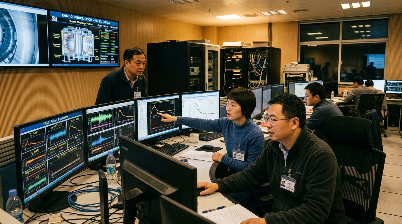 Salle de contrôle du tokamak EAST en Chine
