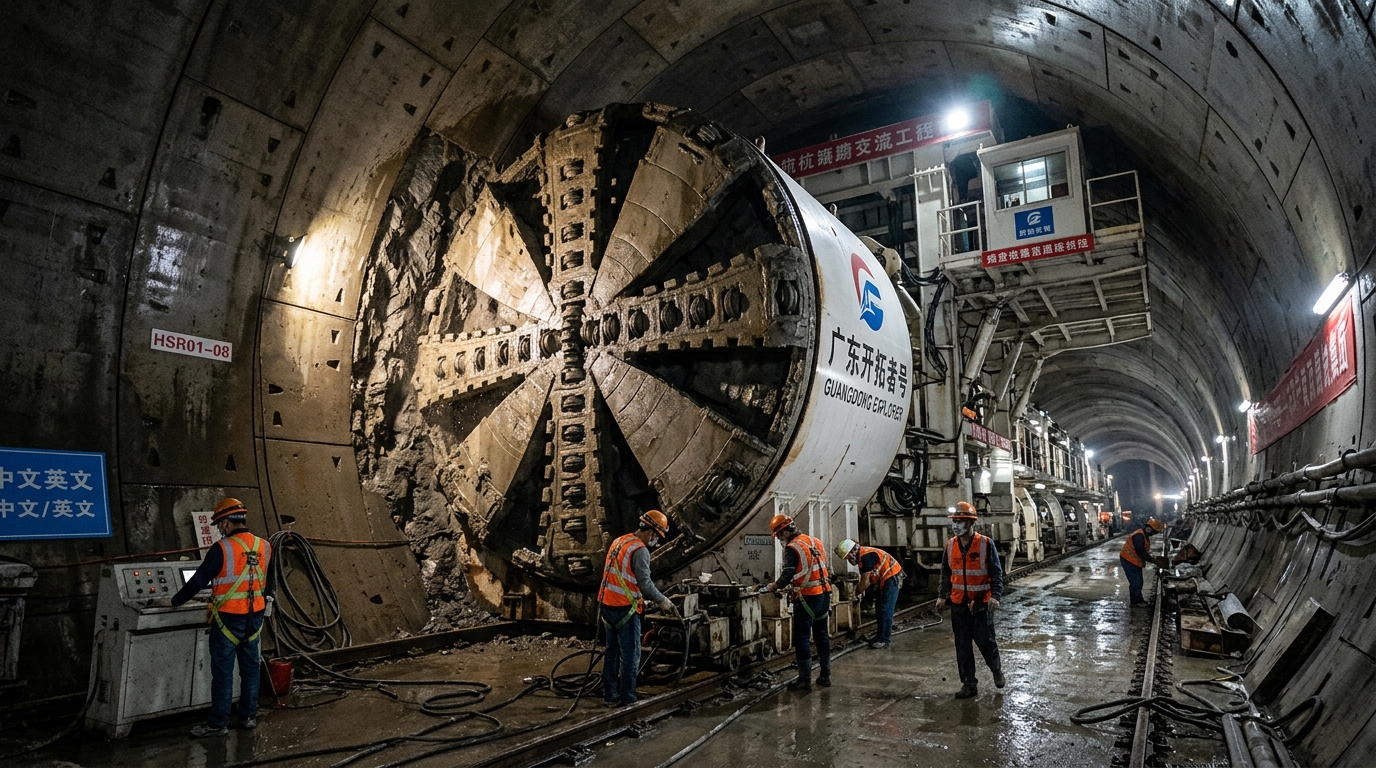 Record à 113 m : le tunnel sous-marin Shenzhen-Jiangmen propulse la grande vitesse dans la Grande Baie