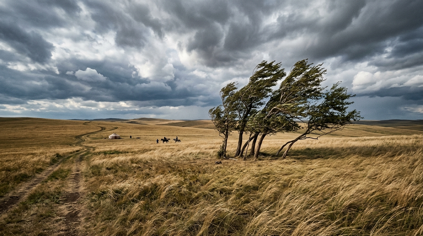 Vents forts en Mongolie intérieure