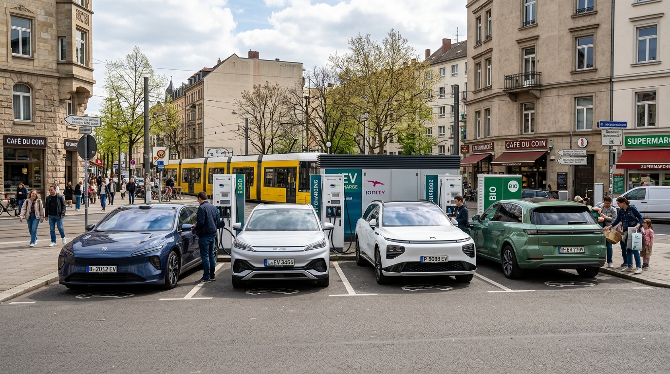 Bornes de recharge avec véhicules électriques chinois en Europe