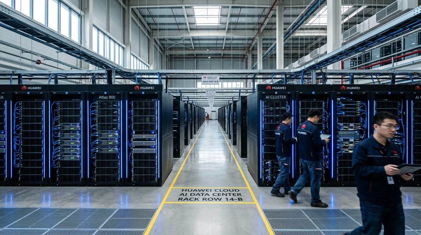 Centre de données Huawei avec serveurs IA