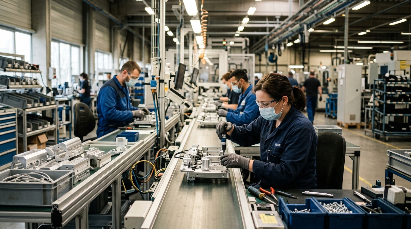 Chaîne d'assemblage industrielle au Japon