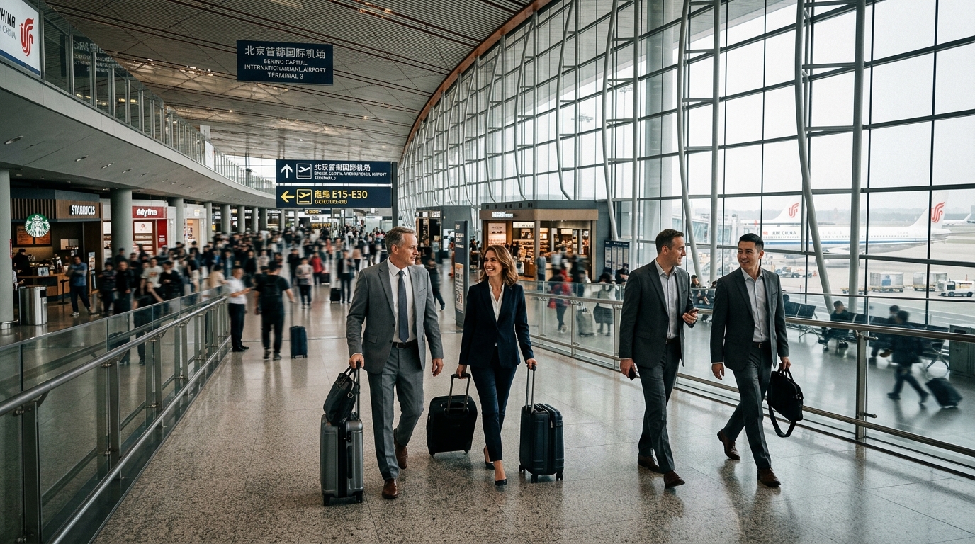 Délégation de grands patrons américains en déplacement international