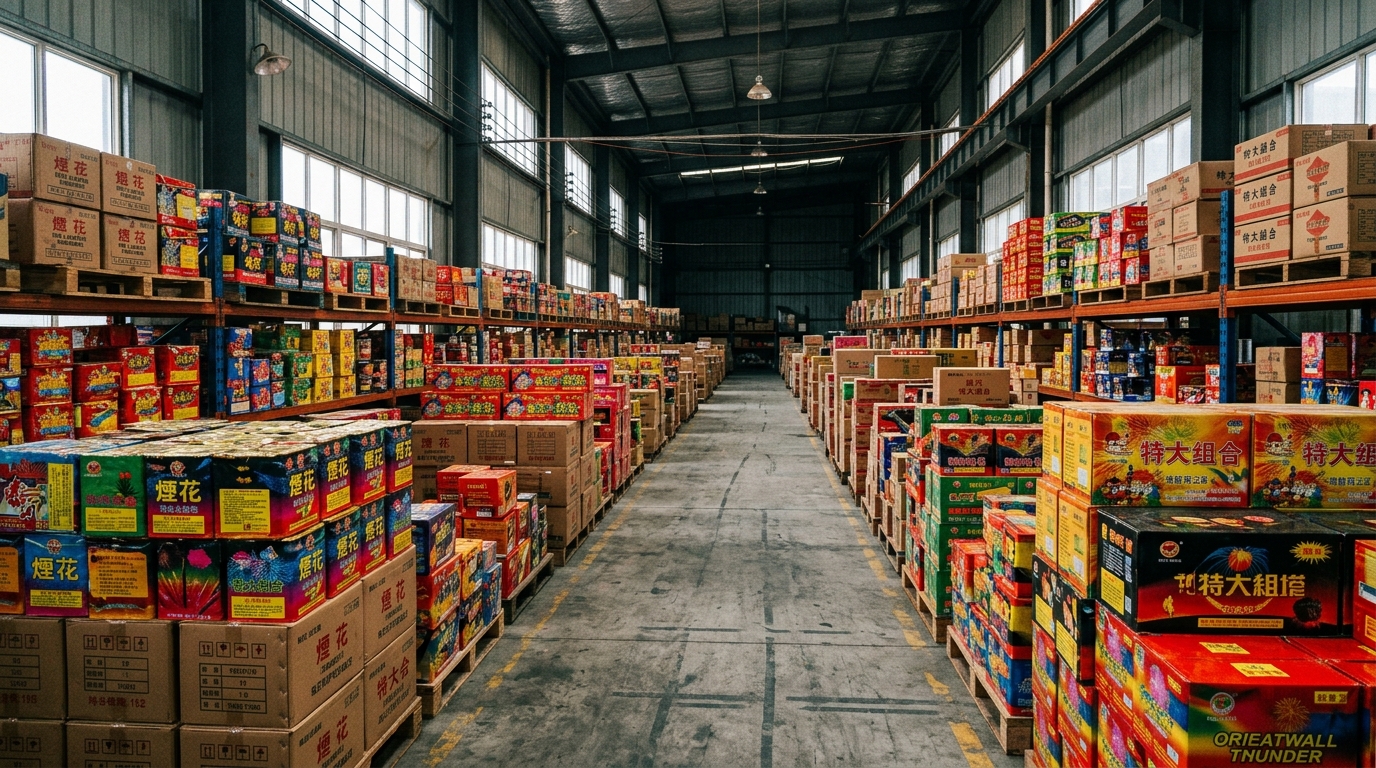 Entrepôt d'une usine de feux d'artifice à Liuyang, Chine