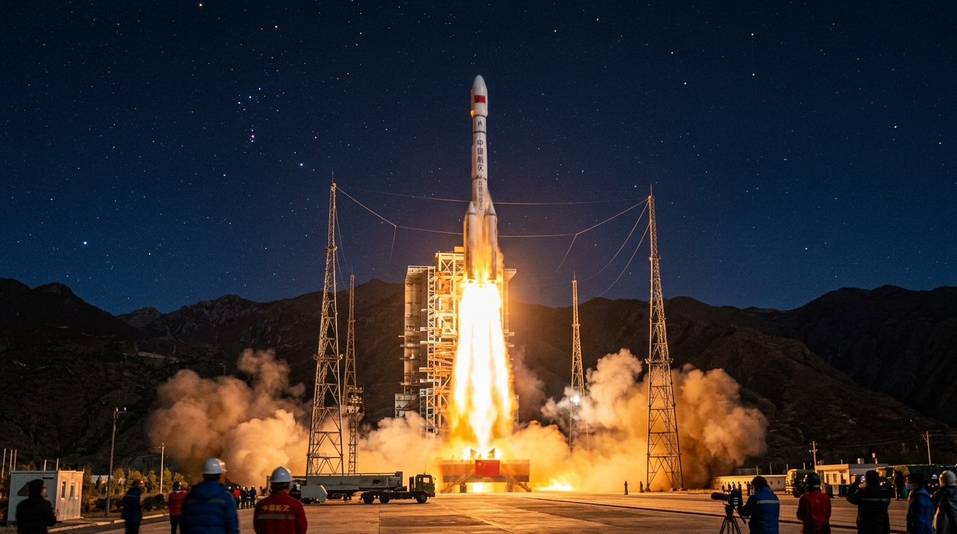 Lancement d'une fusée chinoise transportant des satellites