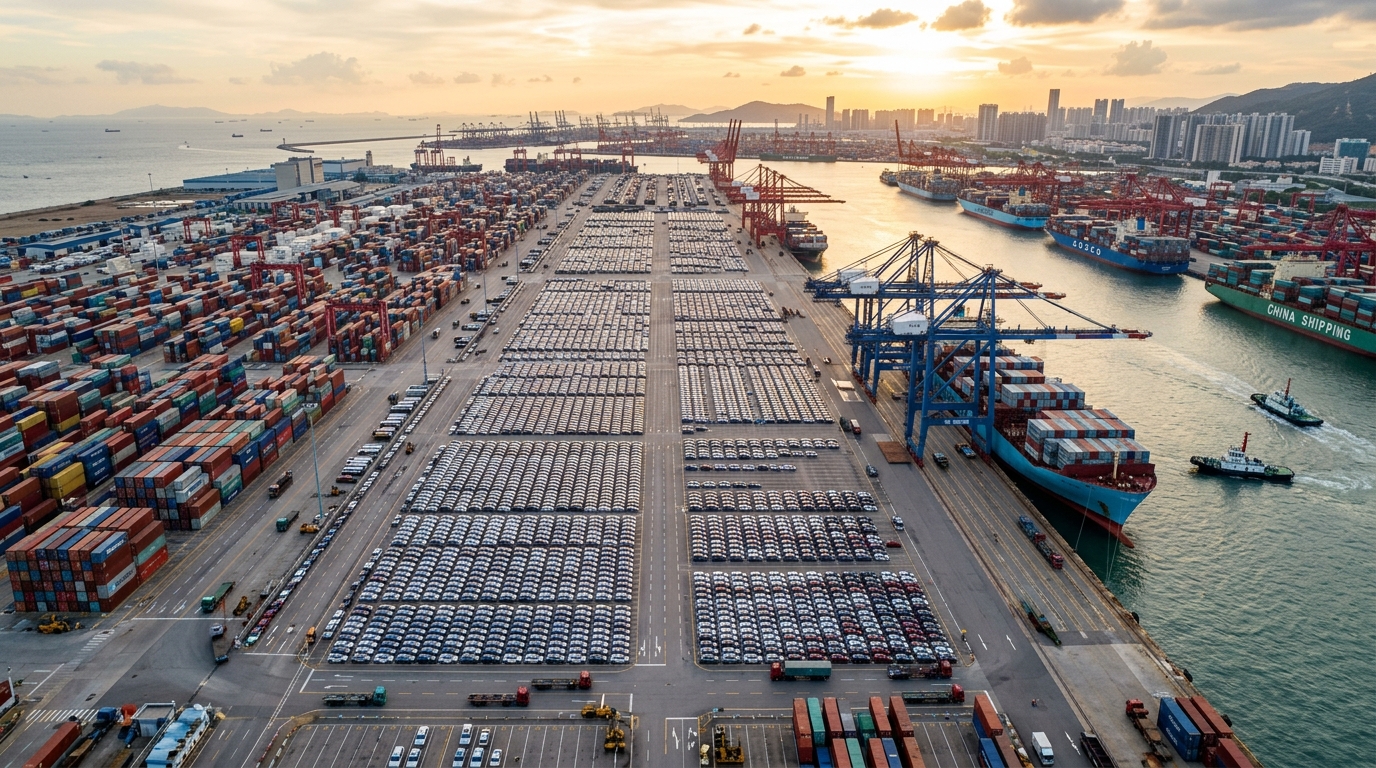 Port d'exportation de véhicules électriques en Asie
