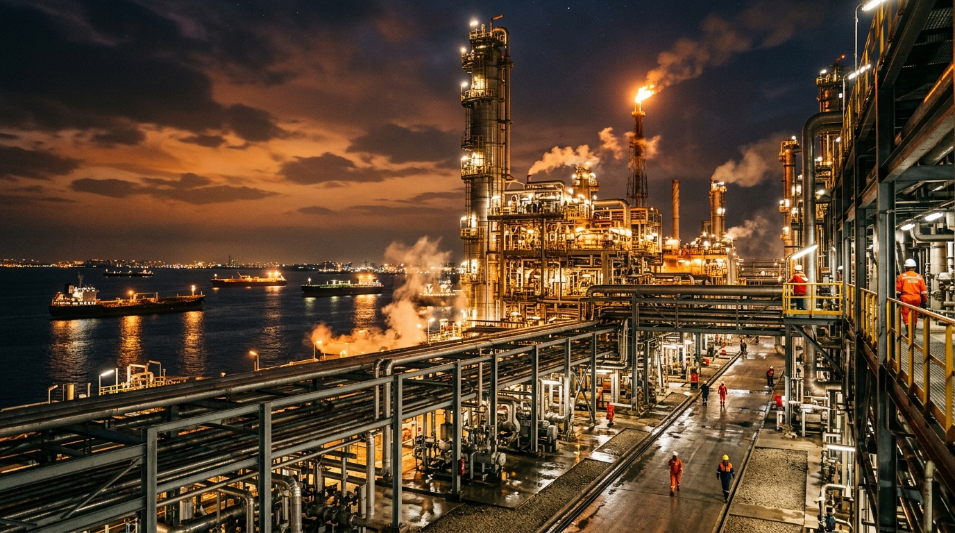 Raffinerie pétrolière dans la région du Golfe Persique