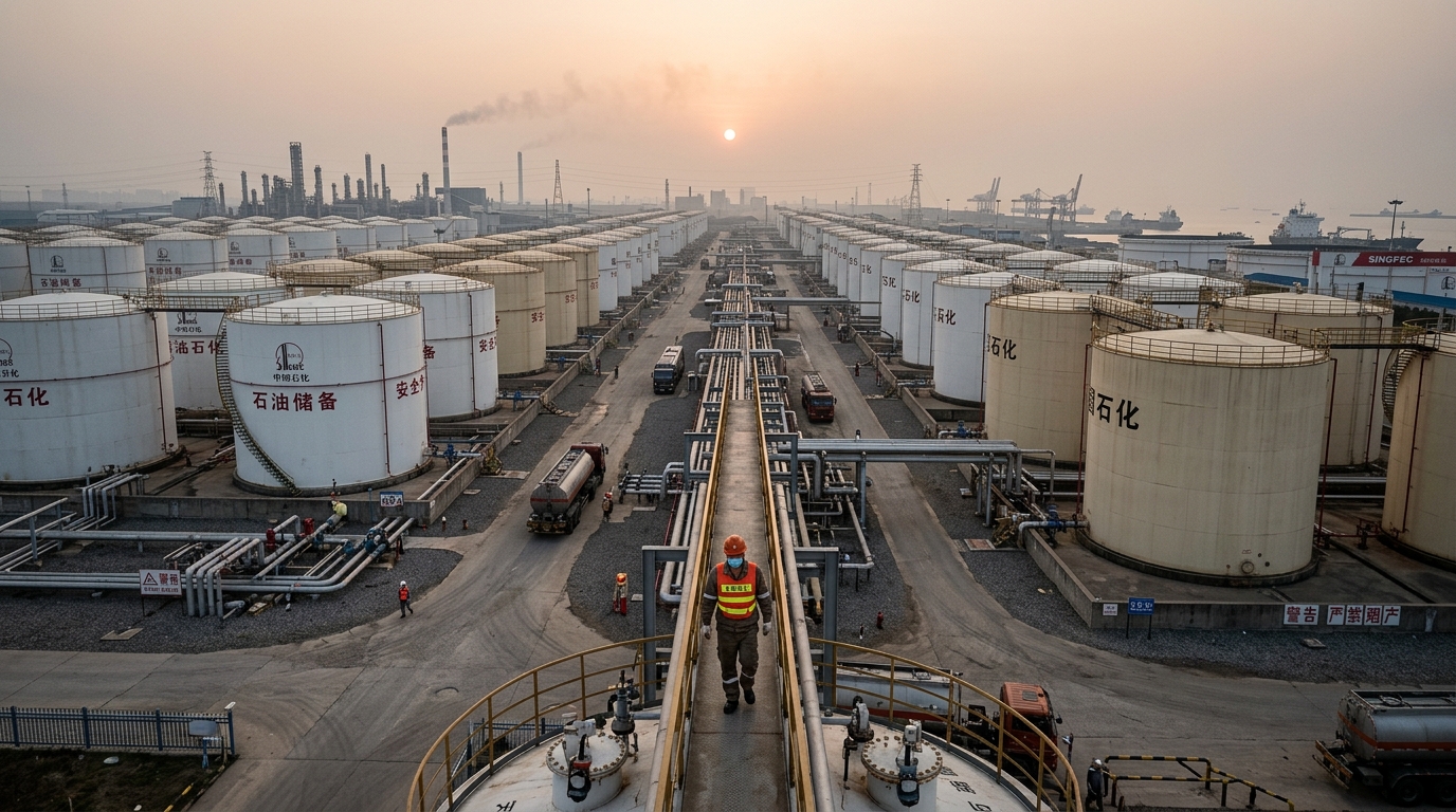 Réservoirs de stockage pétrolier en Chine