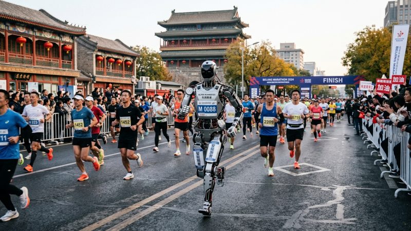 Des robots courent un semi-marathon à Pékin : la course qui illustre l&rsquo;avance de la Chine en robotique