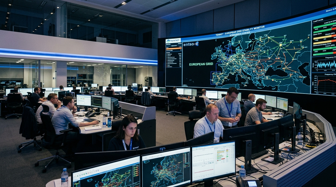 Salle de contrôle d'un réseau électrique européen