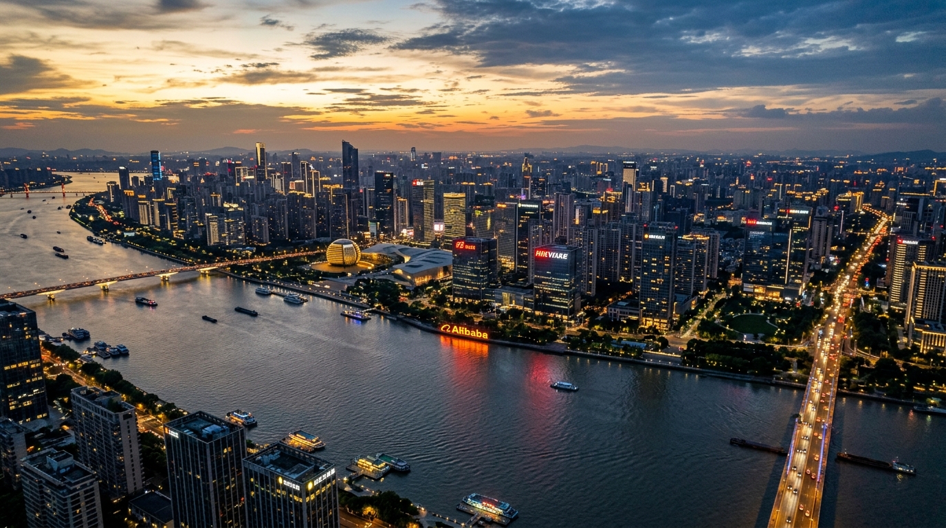 Skyline de Hangzhou, ville de la start-up DeepSeek
