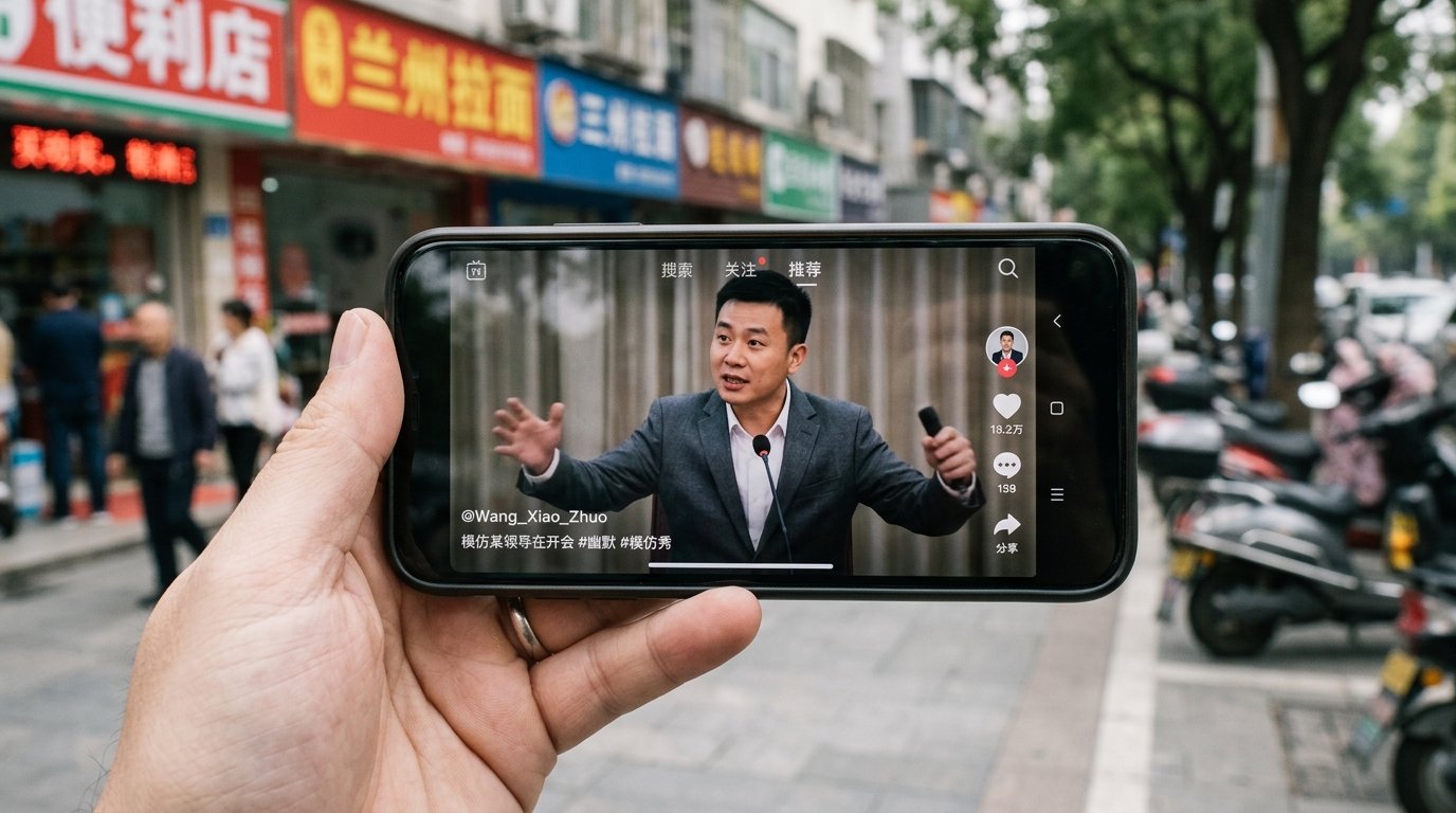 Vidéo d'imitation sur Douyin vue sur smartphone en Chine