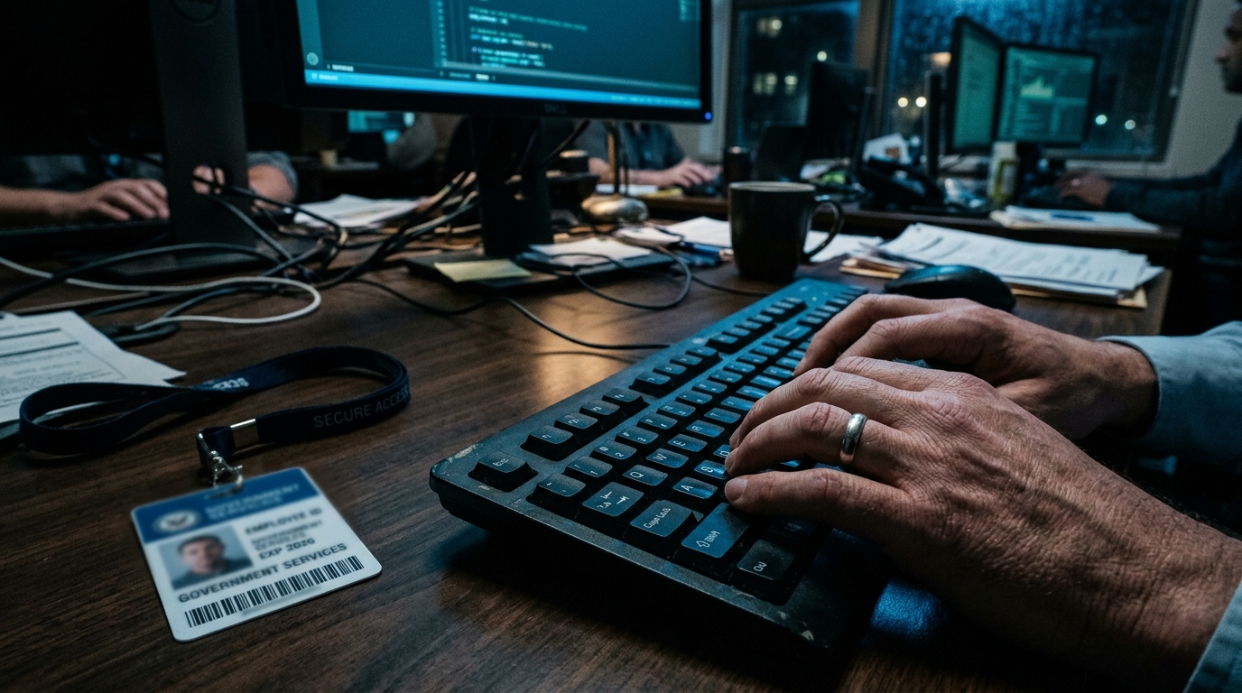 Agent consultant une base de données gouvernementale pour espionnage