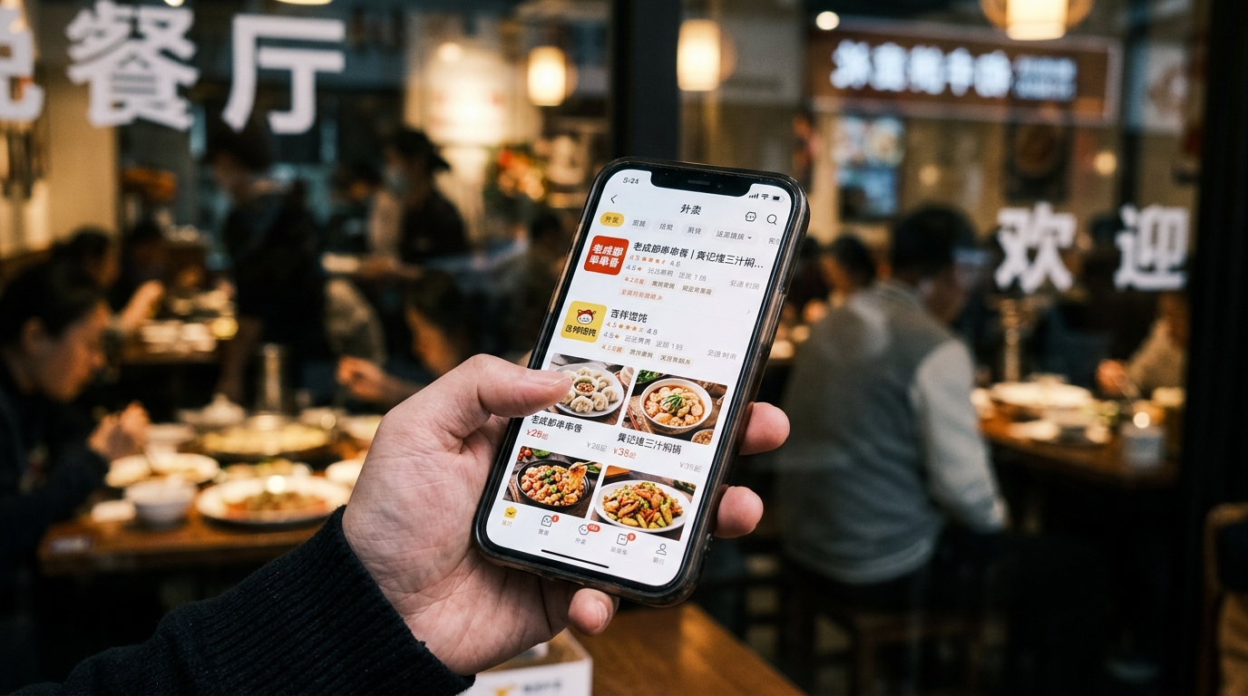 Application de livraison de repas chinoise sur smartphone