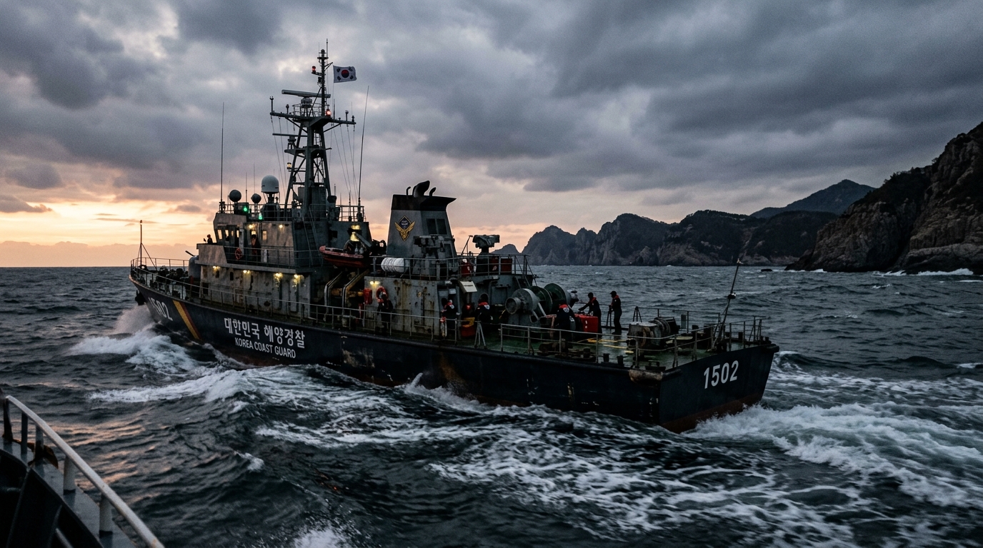 Bateau des gardes-côtes sud-coréens en patrouille