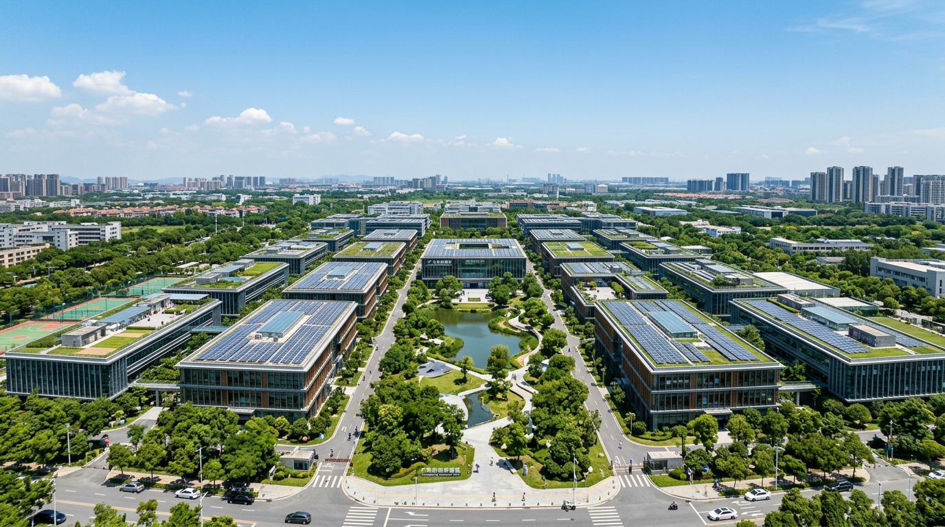 Campus technologique en Chine vu du ciel