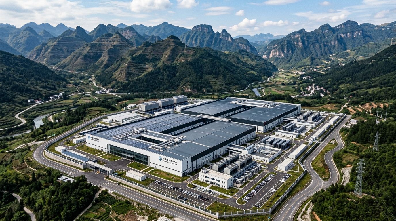 Centre de données cloud Alibaba en Chine vue aérienne
