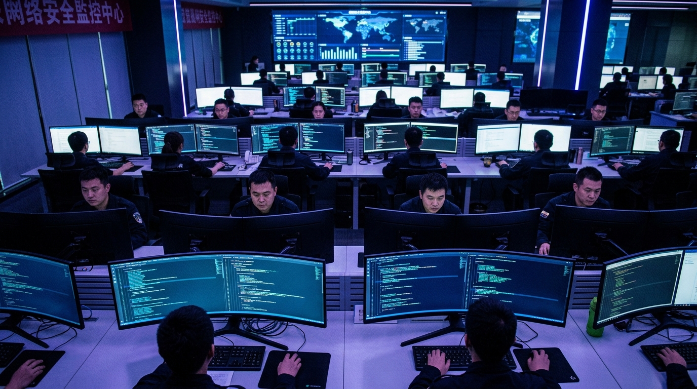 Centre opérationnel de cybersécurité avec écrans de code