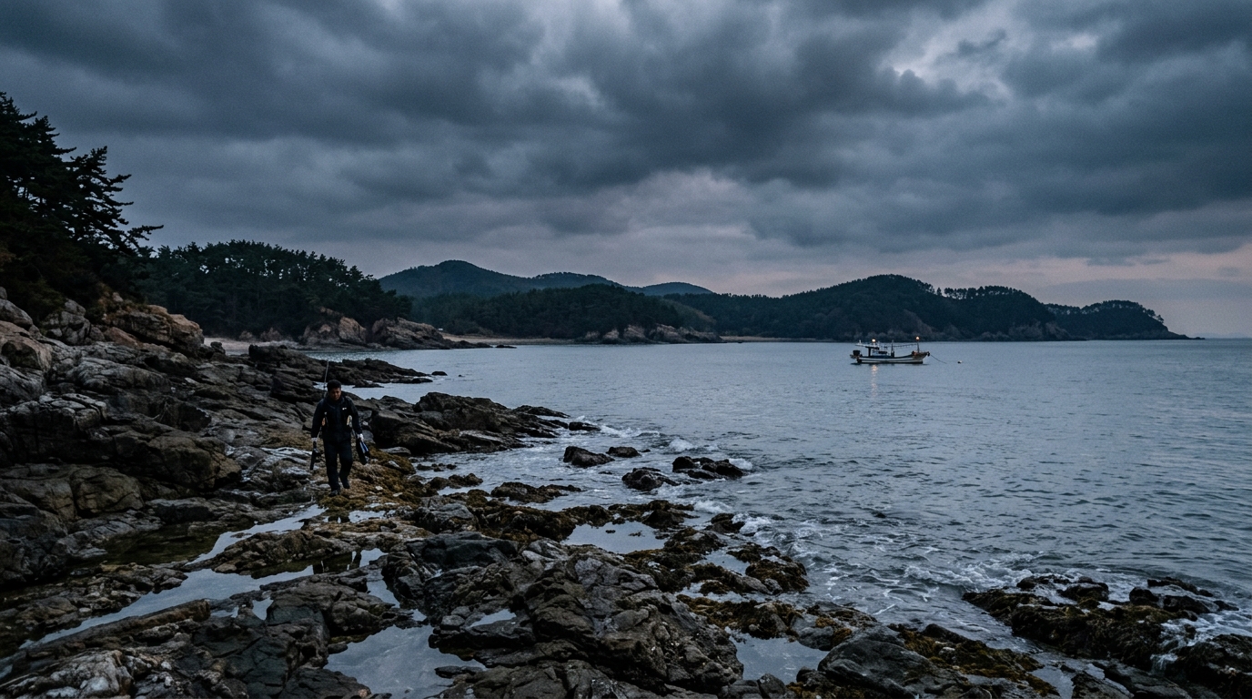 Côte de Taean en Corée du Sud au crépuscule
