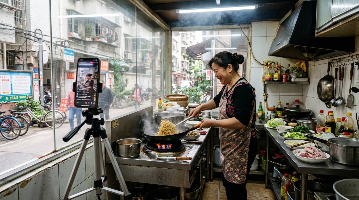 Cuisine transparente avec caméra de diffusion en direct en Chine