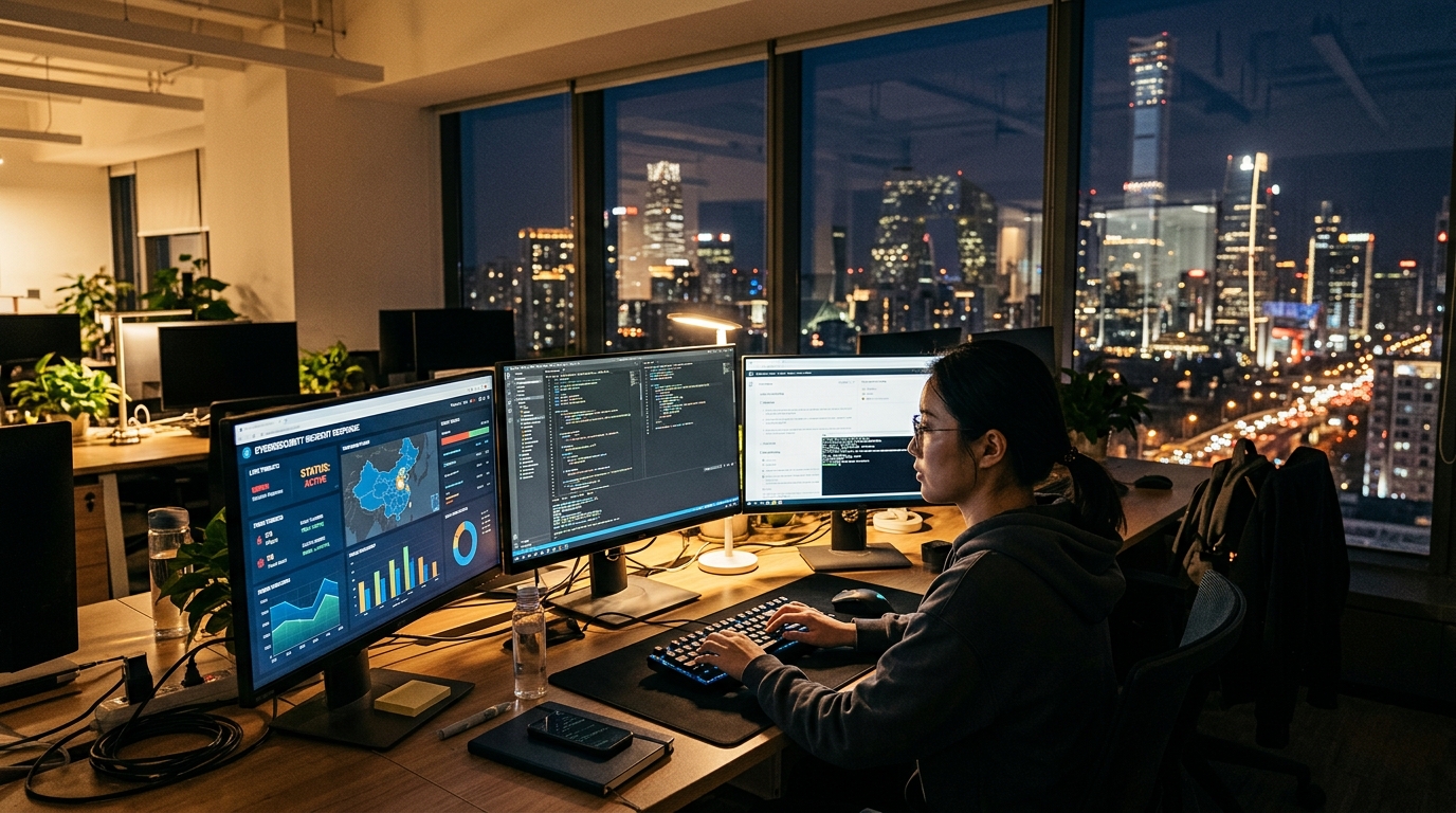 Développeur chinois travaillant sur des outils de cybersécurité basés sur l'IA