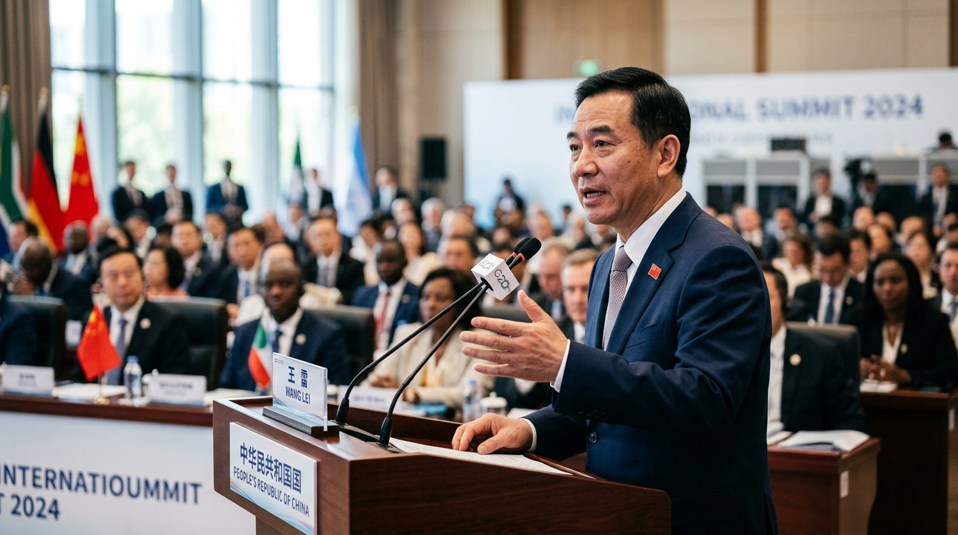 Discours d'un responsable chinois lors d'un sommet international sur l'IA