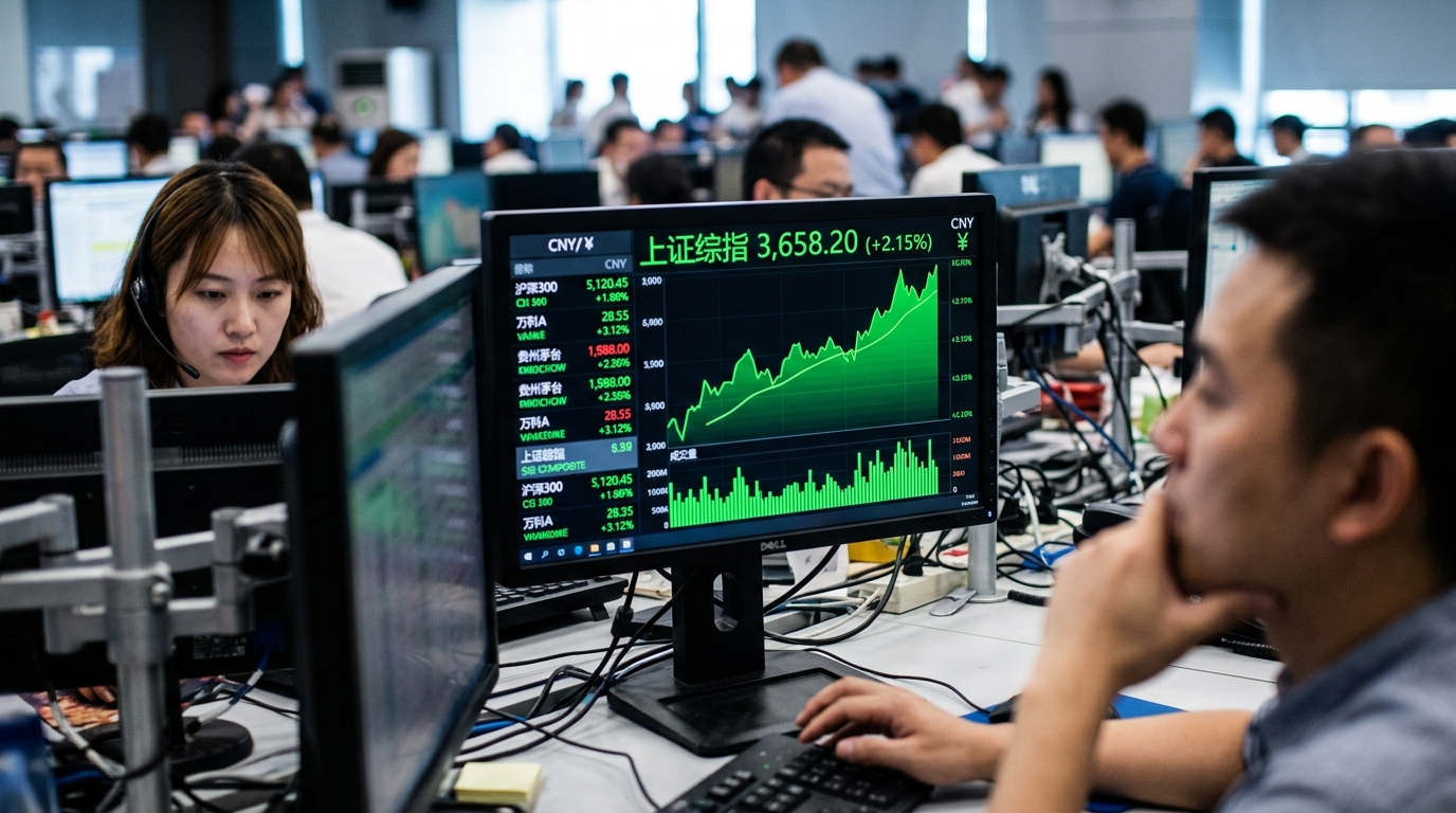 Écran de bourse avec des courbes en hausse