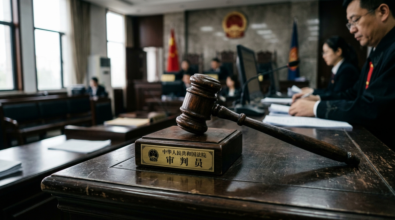 Marteau de juge dans un tribunal chinois