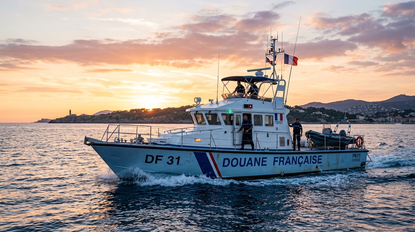 Navire des garde-côtes en patrouille en mer