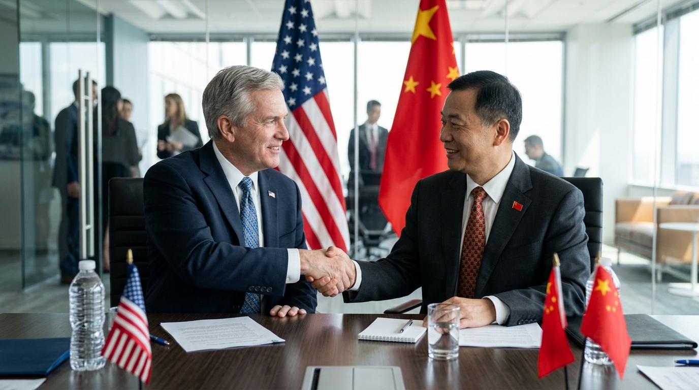 Poignée de mains entre investisseurs chinois et américains