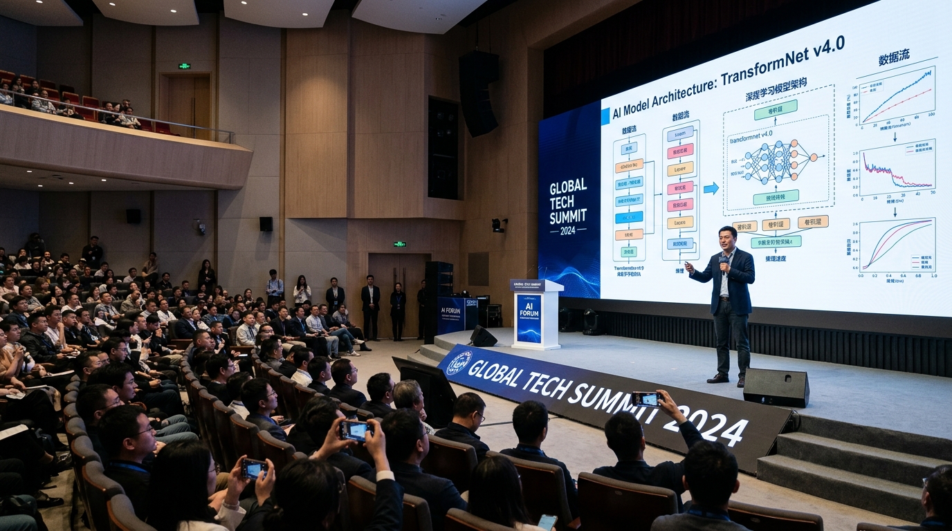 Présentation d'un modèle IA lors d'un sommet technologique chinois