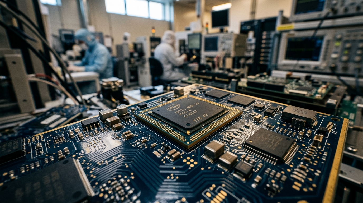 Puces électroniques semi-conducteurs sur circuit imprimé