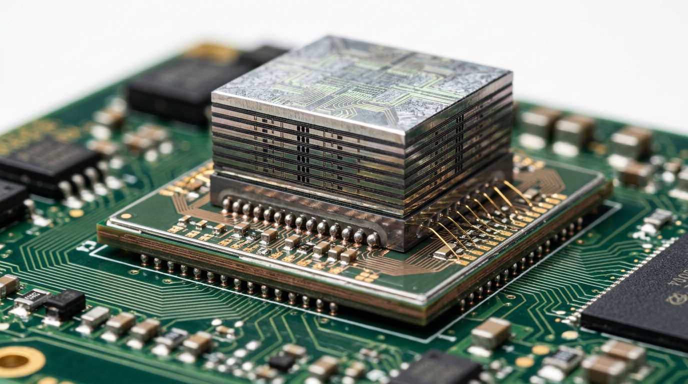 Puces semi-conductrices avec packaging avancé en gros plan