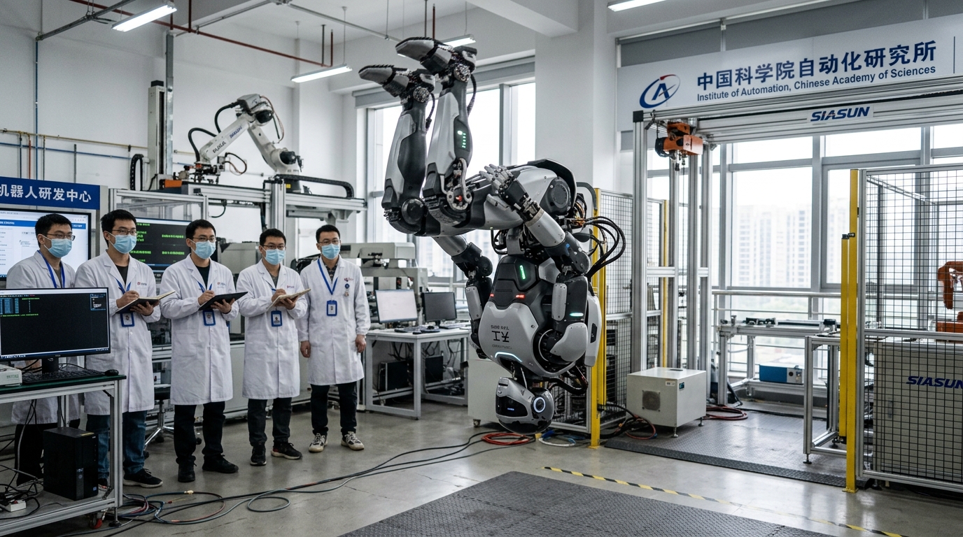 Robot humanoïde Unitree Robotics effectuant un saut acrobatique