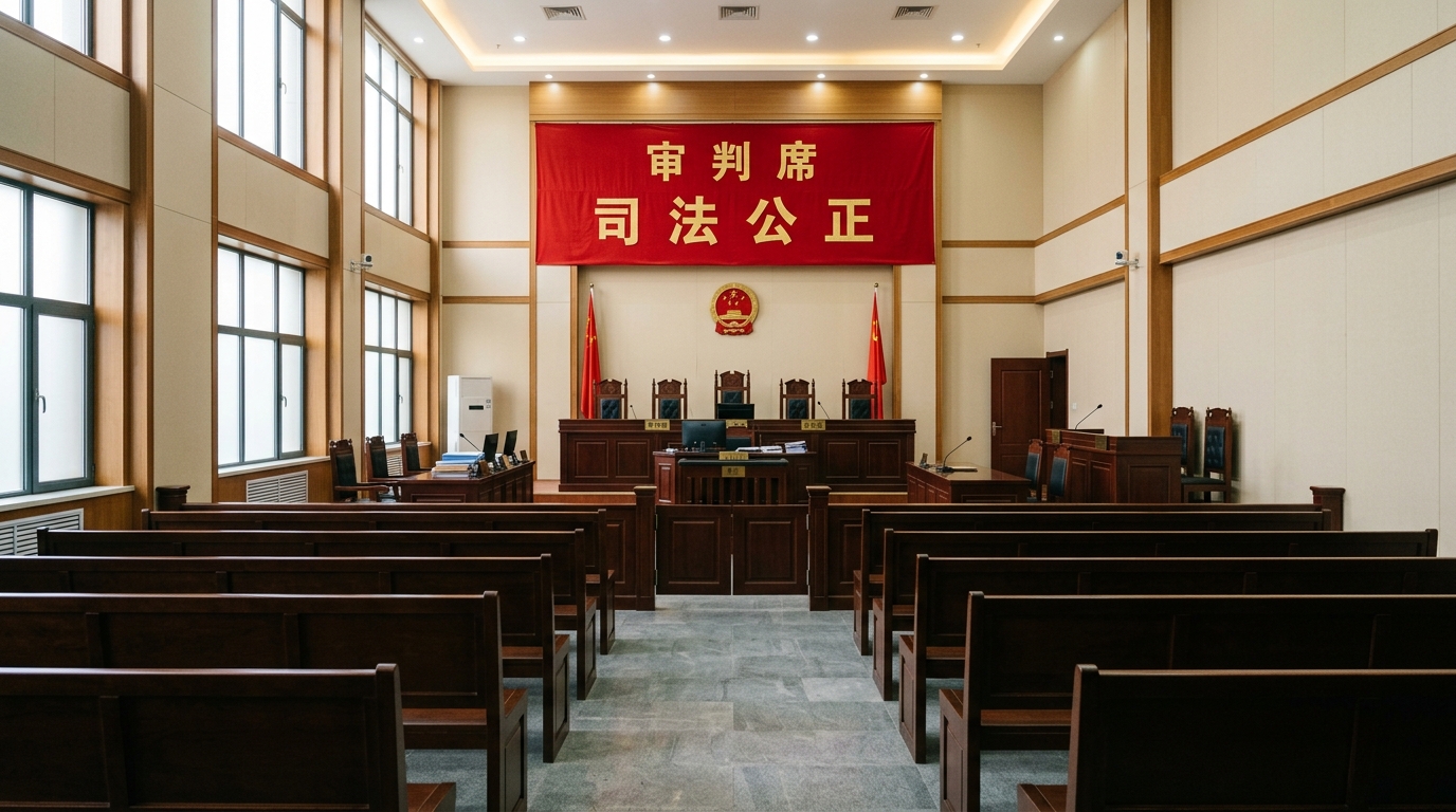 Salle d'audience d'un tribunal chinois moderne