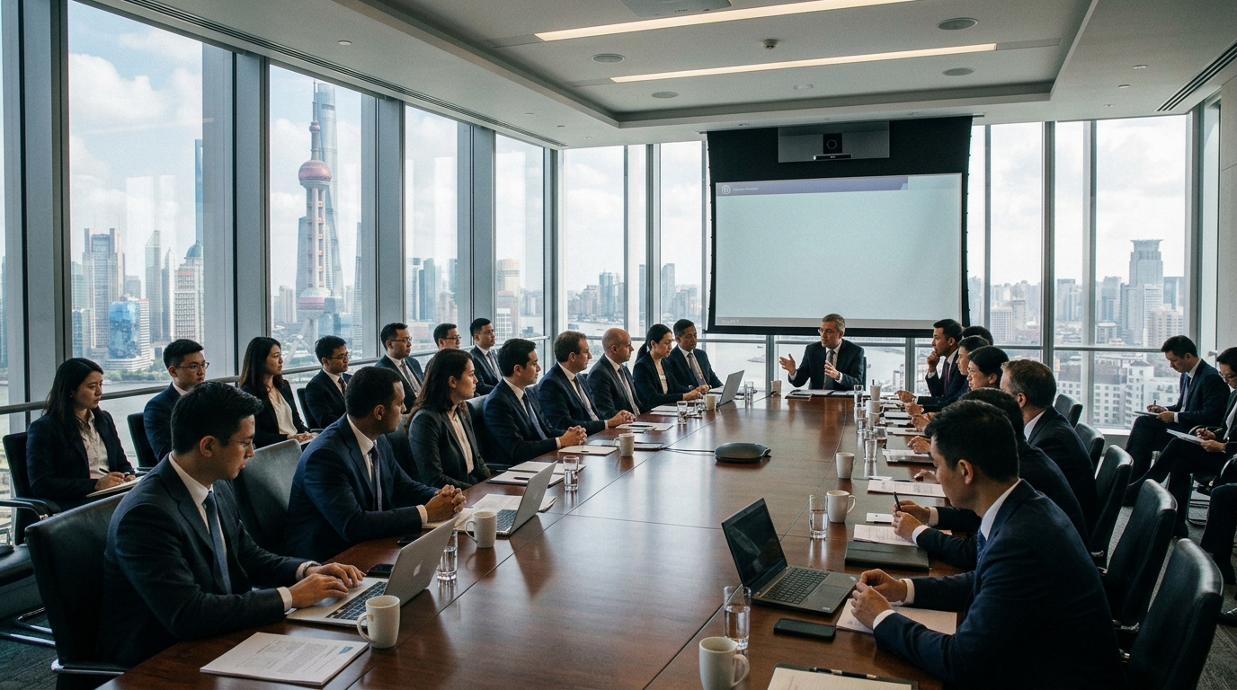 Salle de conférence d'une banque d'investissement à Shanghai